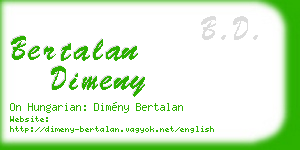 bertalan dimeny business card